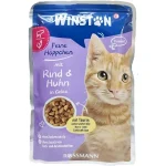 پوچ گربه وینستون طعم مرغ و گوشت گاو در ژله