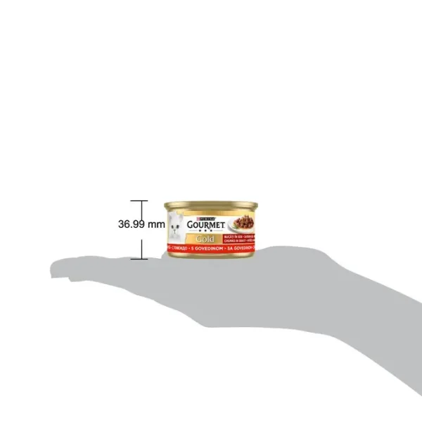 کنسرو گربه گورمت گلد طعم گوشت گاو (بیف) در سس اندازه