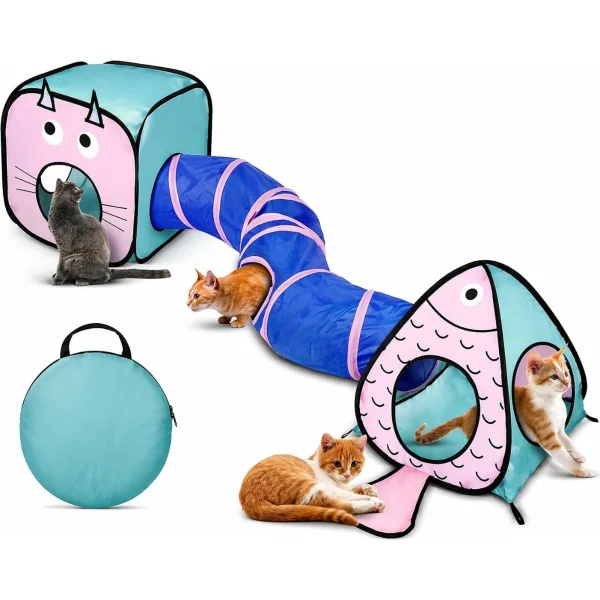 Cat Toy Tunnel and Cubes Bundle تونل گربه تعاملی سه تکه